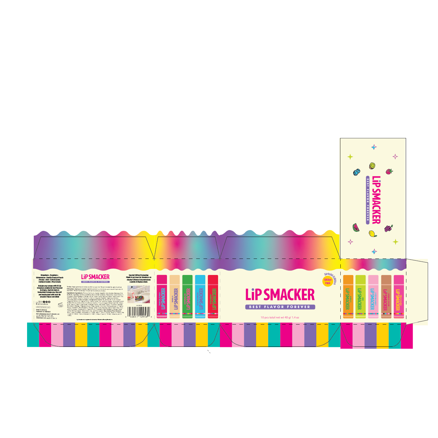 The Lip Smacker lid die-line.