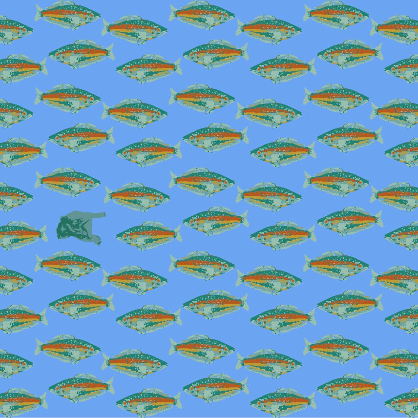 Fish and plastic bag pattern
