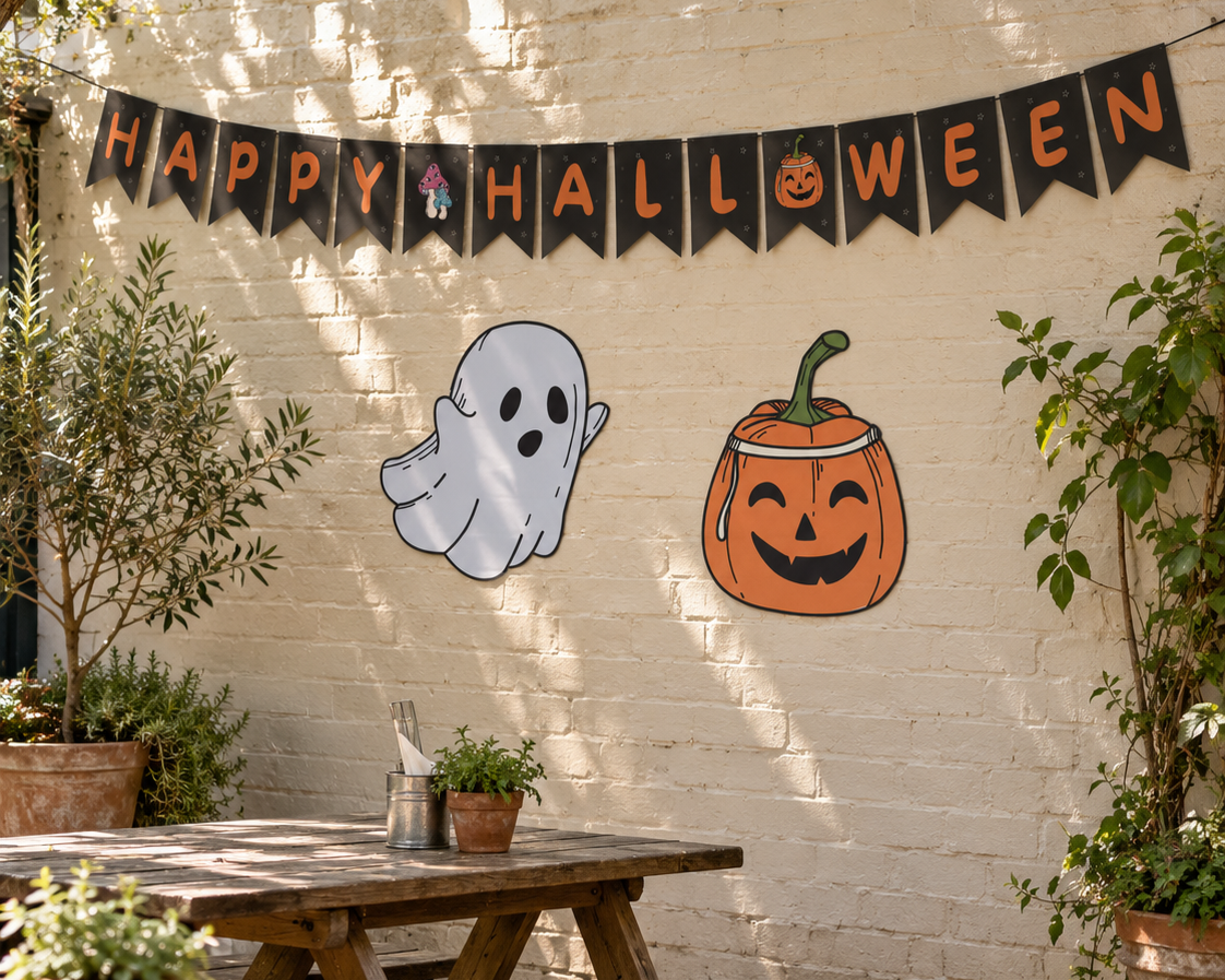 halloween event printable kit with bunting, ghost and pumpkin for A$15