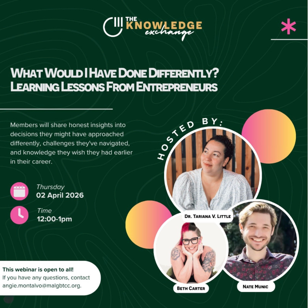 Massachusetts LGBT Chamber of Commerce's The Knowledge Exchange: What Would I Have Done Differently? Learning Lessons from Entrepreneurs (April 2026). Tariana will speak on a panel, sharing lessons in her entrepreneurial journey. 