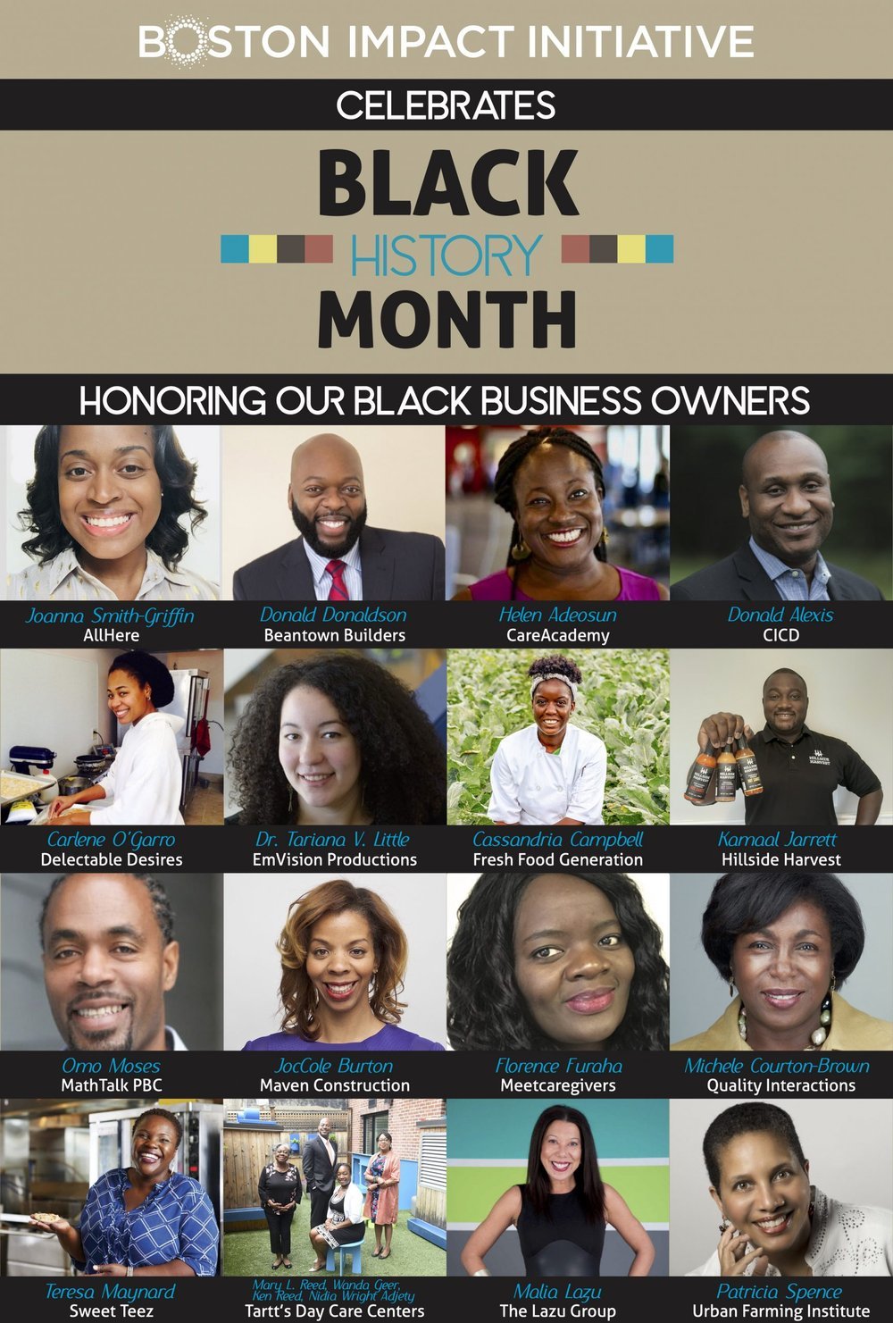 Honoring BII’s Black Business Owners (Boston Impact Initiative, February 2022). Tariana was highlighted among other Black diaspora entrepreneurs in the BII company portfolio.