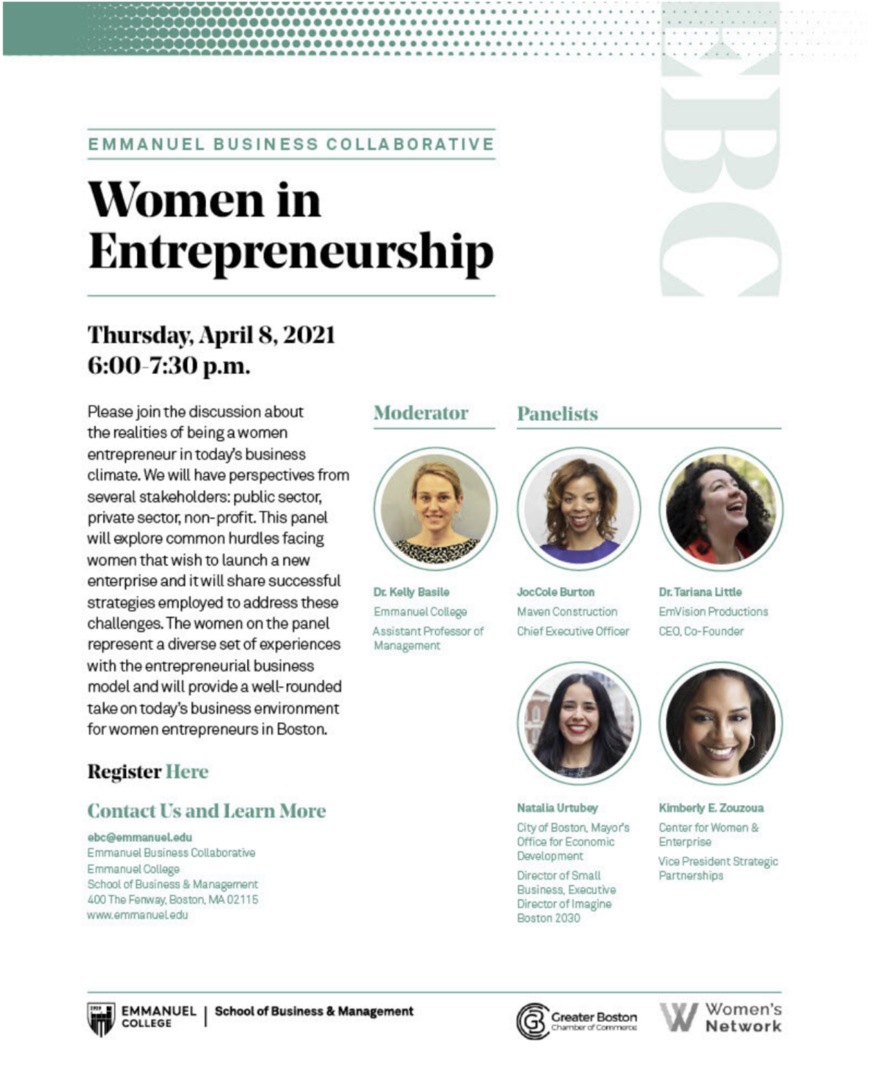 Women in Health, Entrepreneurship & Innovation (Harvard T.H. Chan School of Public Health’s Public Health Innovation & Technology Student Forum, April 2022). Tariana moderated a panel of women innovators in health.