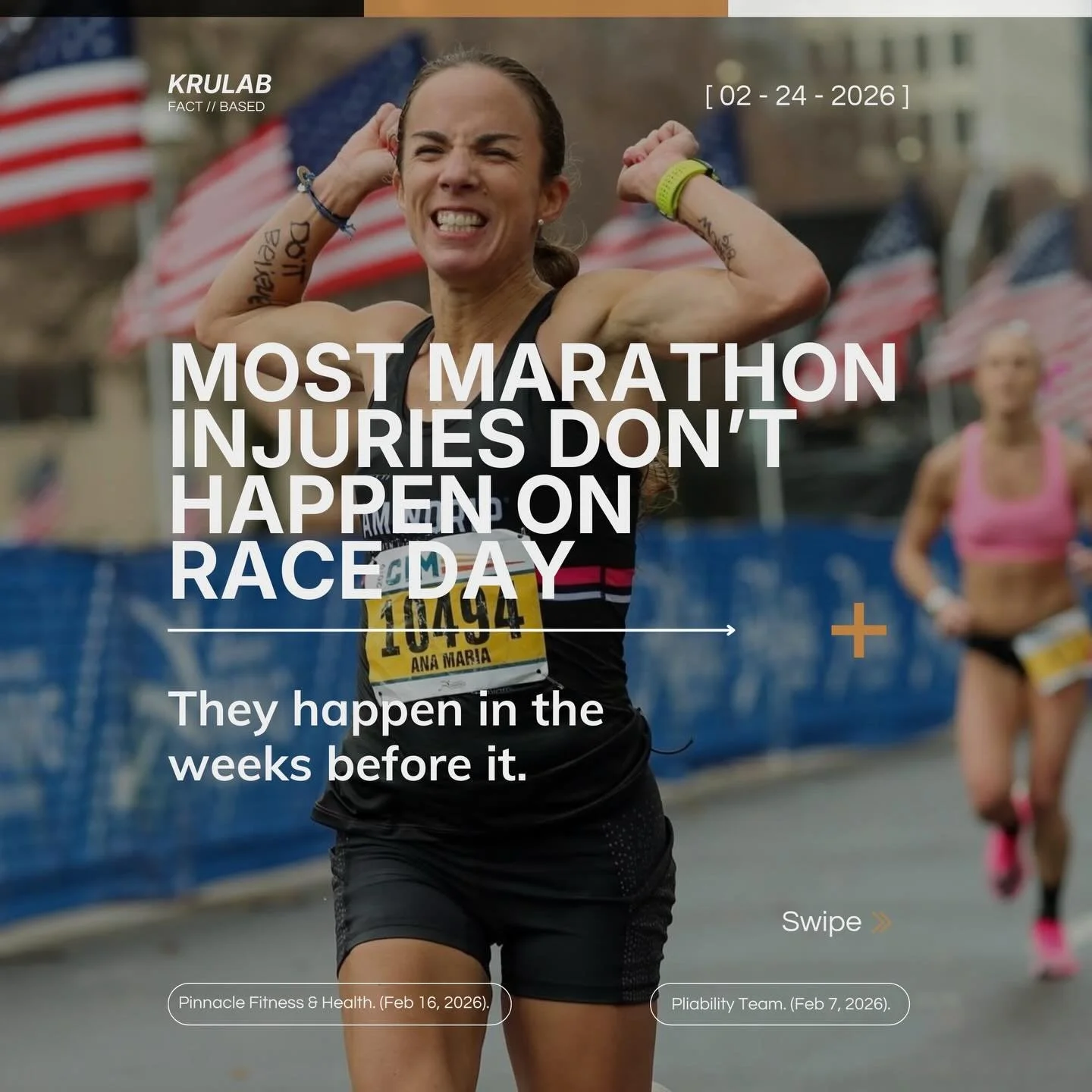 Most marathon injuries don&rsquo;t happen on race day.
They&rsquo;re built quietly in training, when load stacks faster than your tissues can adapt.

Here&rsquo;s the simple equation: Load > Capacity = injury risk goes up.

Race day is often the &