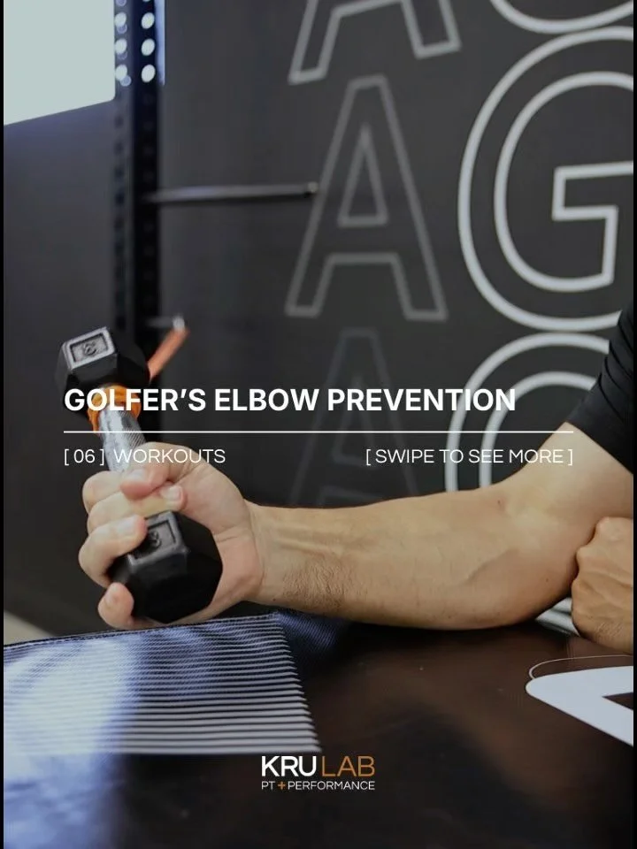 Golfer&rsquo;s elbow (also known as medial epicondylalgia) develops when the forearm muscles don&rsquo;t have the capacity to handle repeated load.

Over time, the wrist flexors and pronators place excessive stress on the tendon at the medial elbow.
