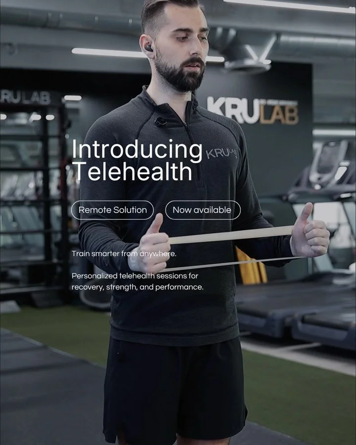 Train, recover, and perform from anywhere.

KRU Lab Telehealth combines expert physical therapy, movement assessment, and individualized performance programming - all delivered remotely by our team.
Whether you&rsquo;re managing pain, recovering from