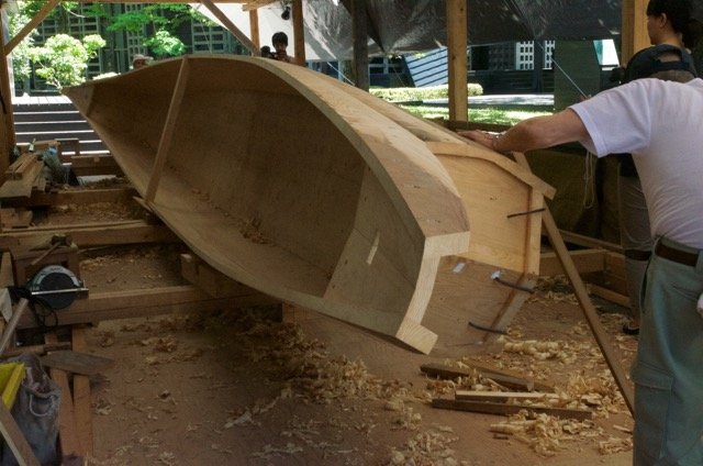 The entire hull, inside and out, was planed by hand.