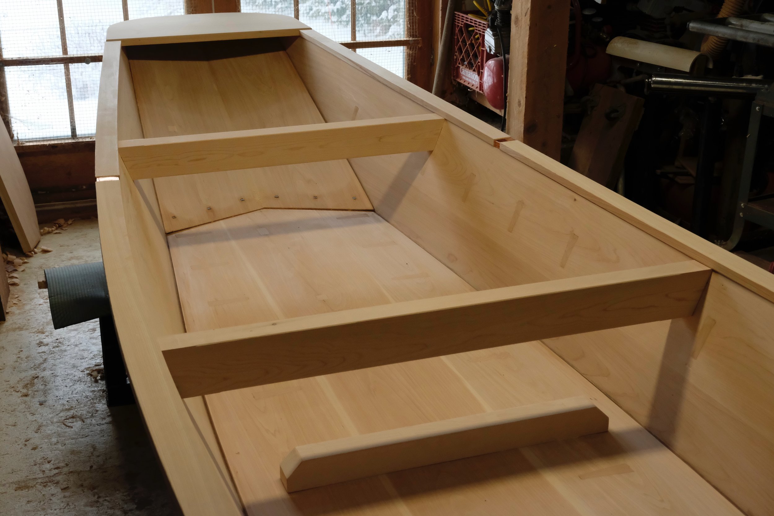 Decks and caprails are cypress for abrasion resistance.