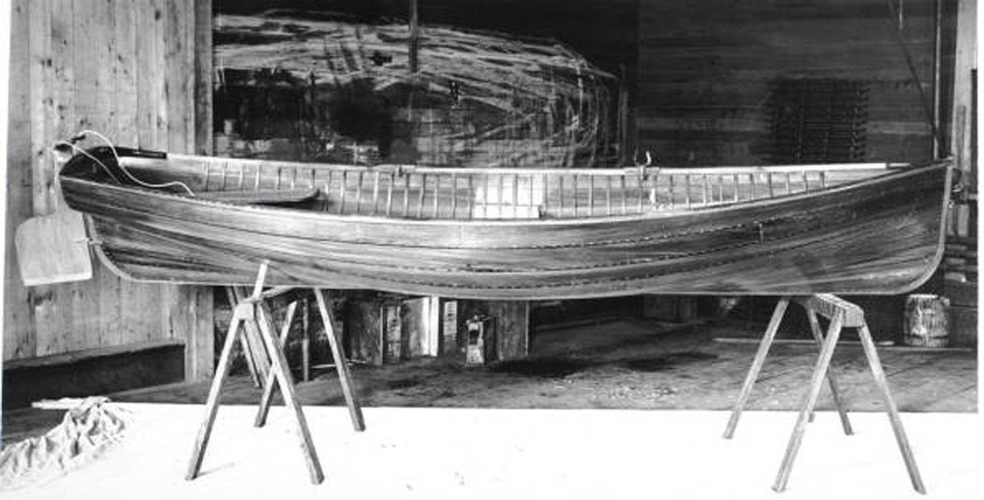 Historic photo in the varnishing room of the Rushton factory. Courtesy St. Lawrence County Historical Society, Canton, New York.