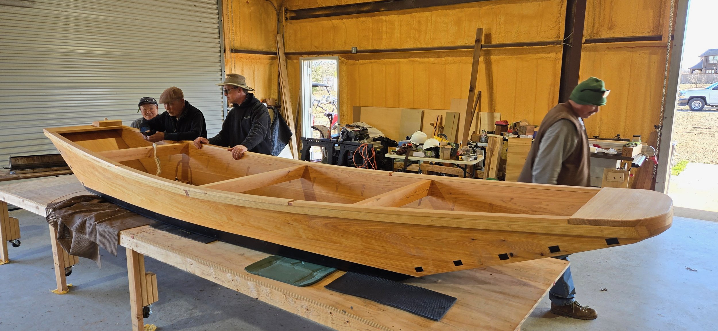 The boat after it arrived in Texas and removed from its shipping crate.