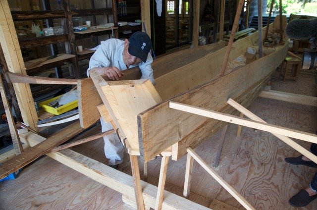 Fitting the transom.