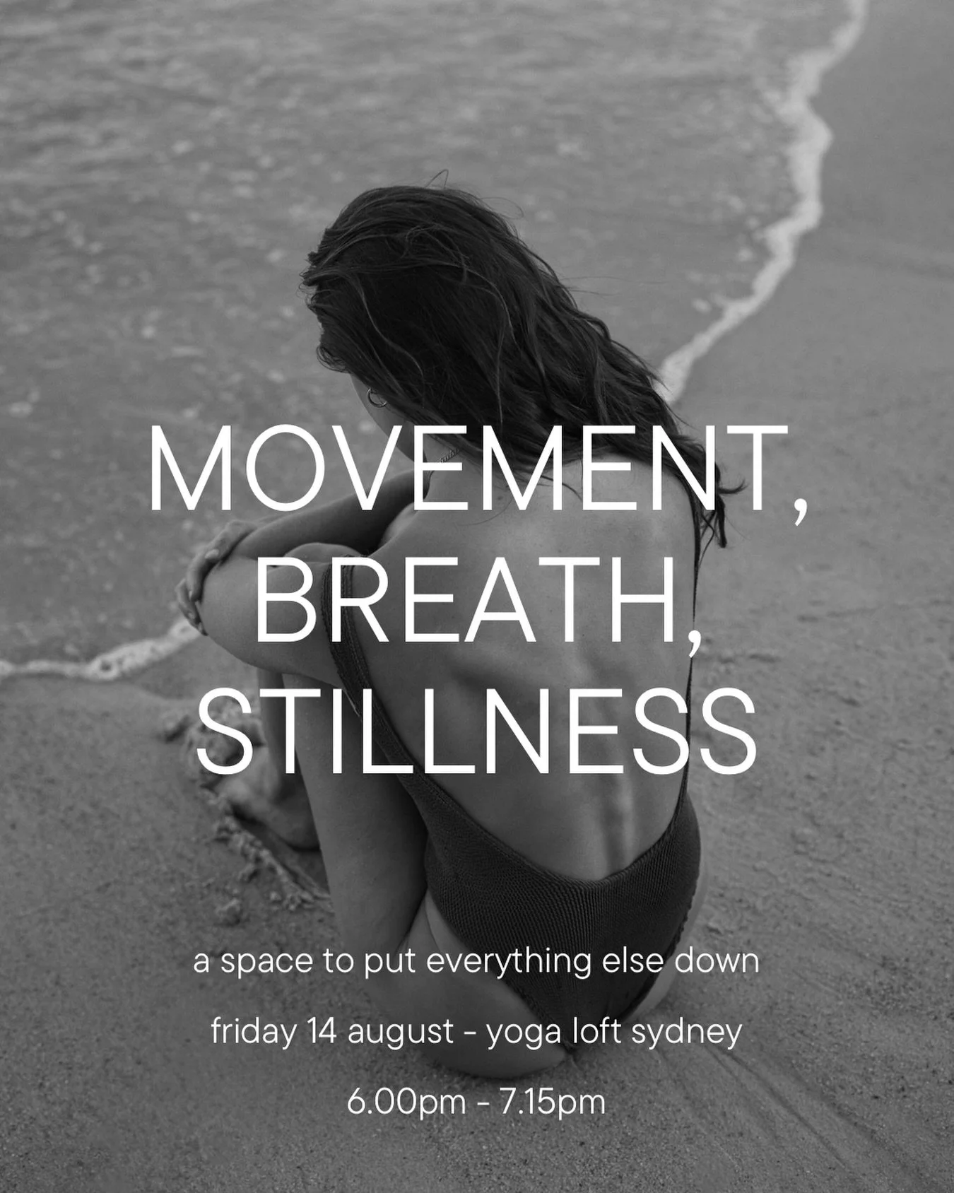 this has been a long time in the making.

i&rsquo;m so excited to bring this offering to you in person - movement, breath, stillness.

75 minutes of embodied movement, breathwork and deep stillness, held in a beautiful space in Redfern.

friday 14 Au