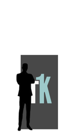 3.3x6.6 LED wall size guide graphic for hallway signage and directionals