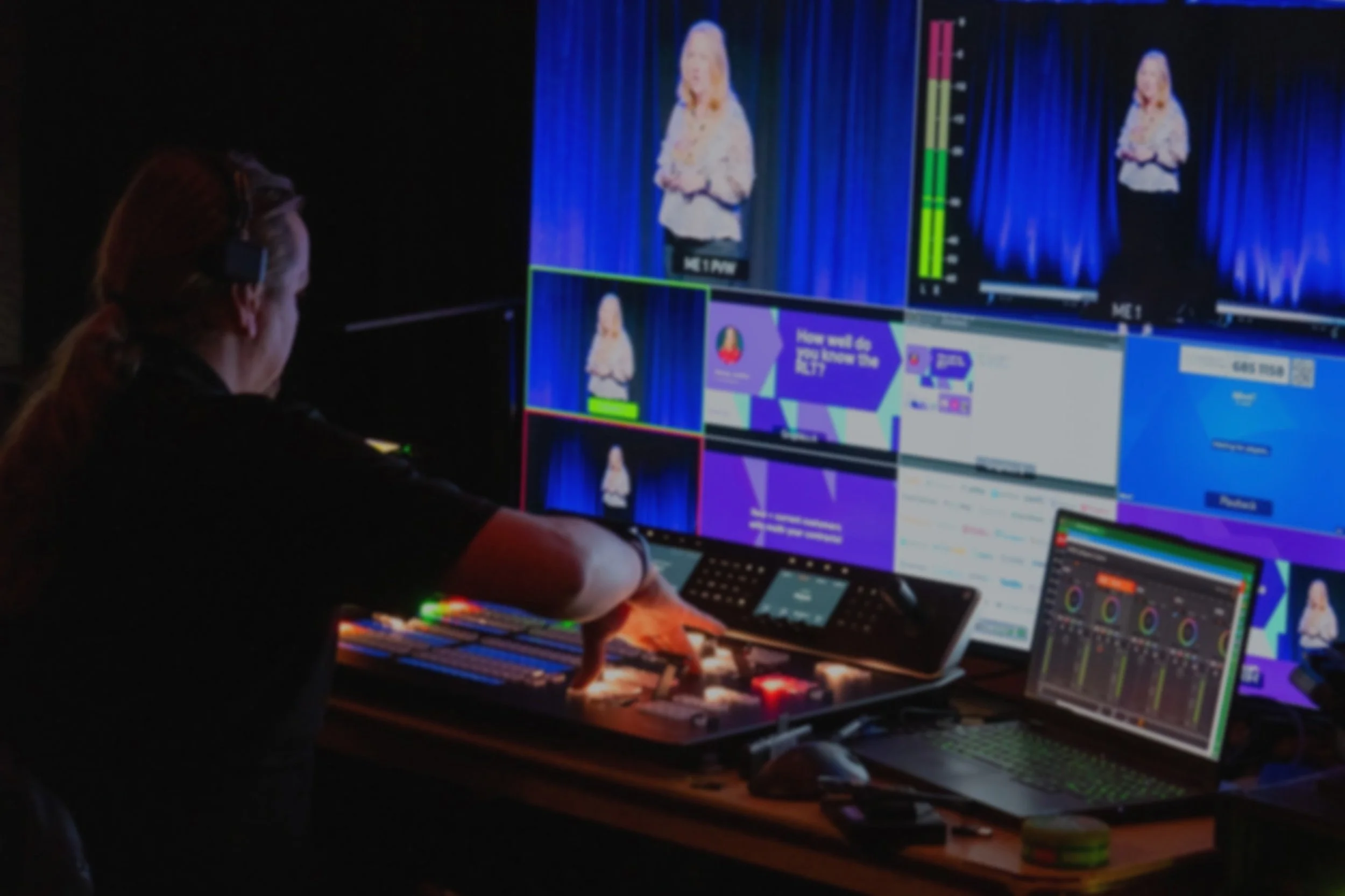 Live video production with multi-camera switching and IMAG support
