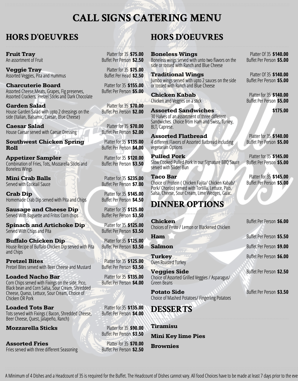 Menu 1 — Call Signs