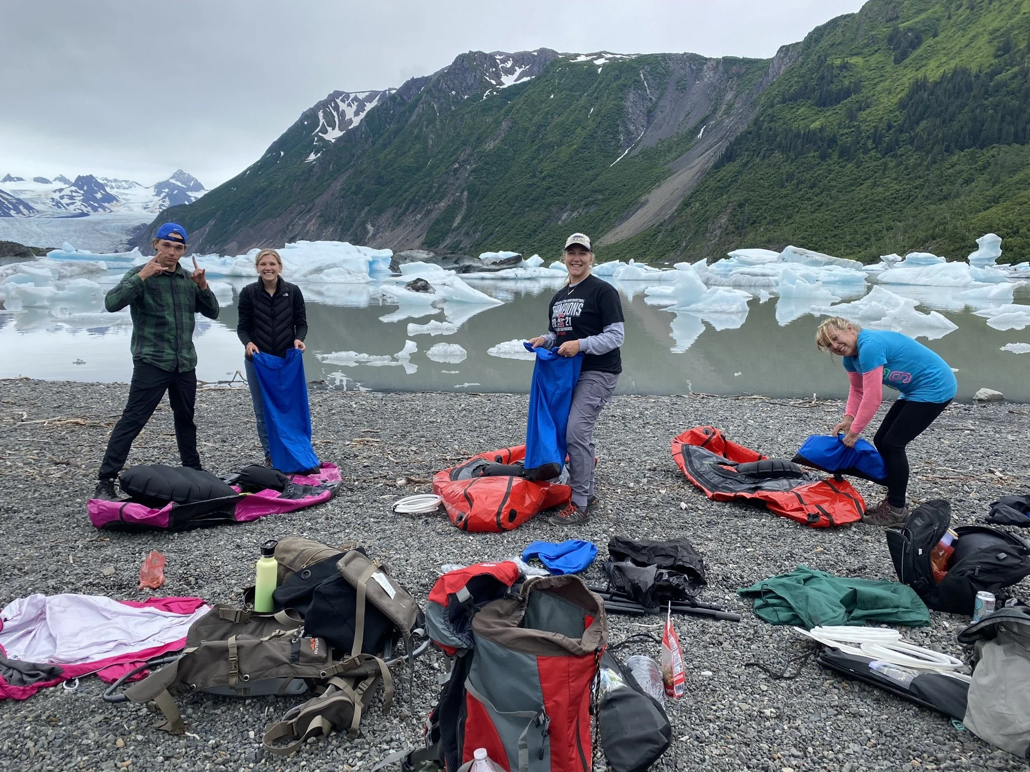 Glacier Lake kayak set-up
