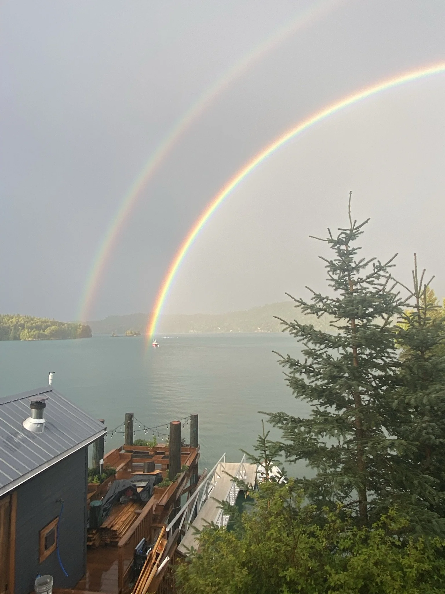 Double rainbow in Bear Cove