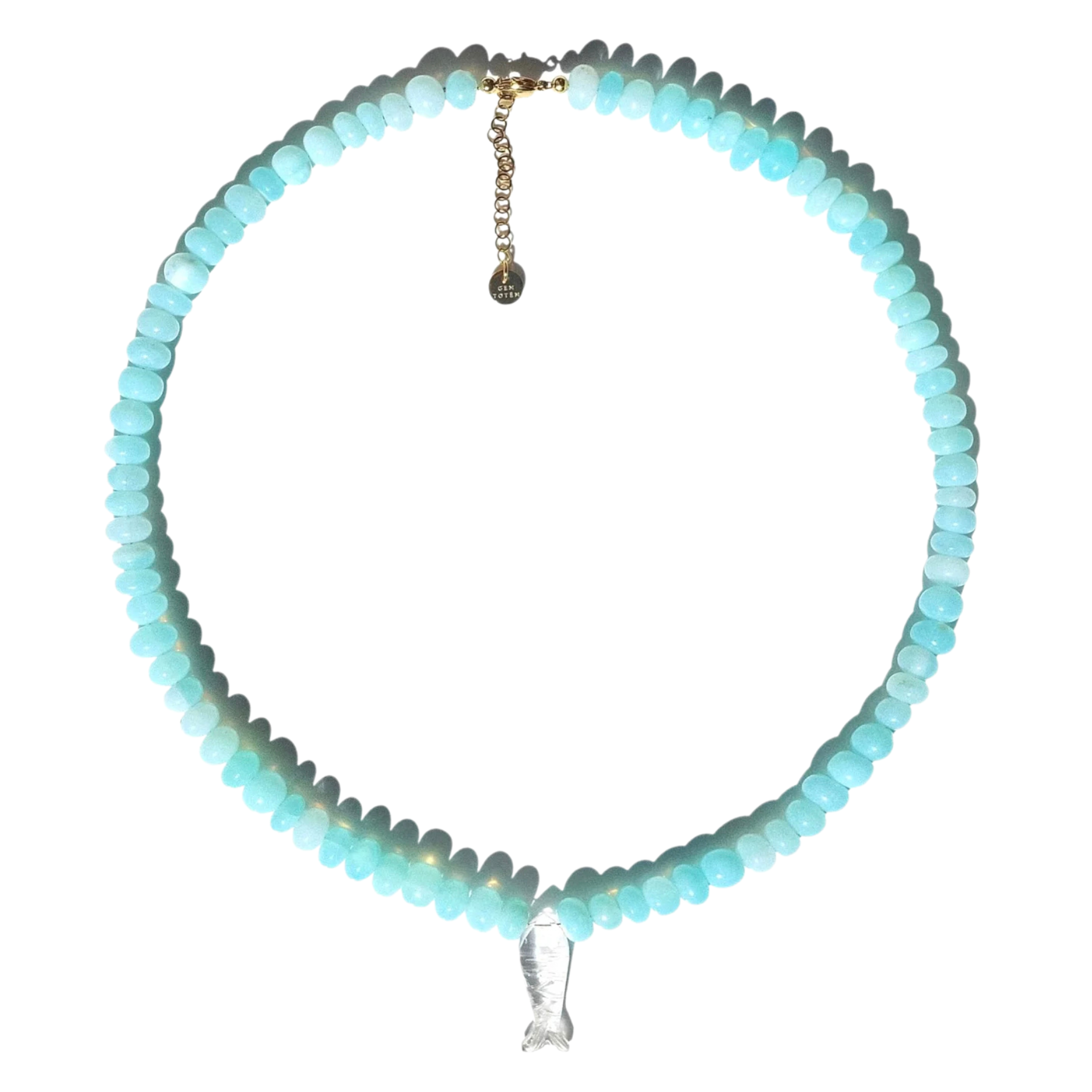 Siréne necklace in milky aqua opals