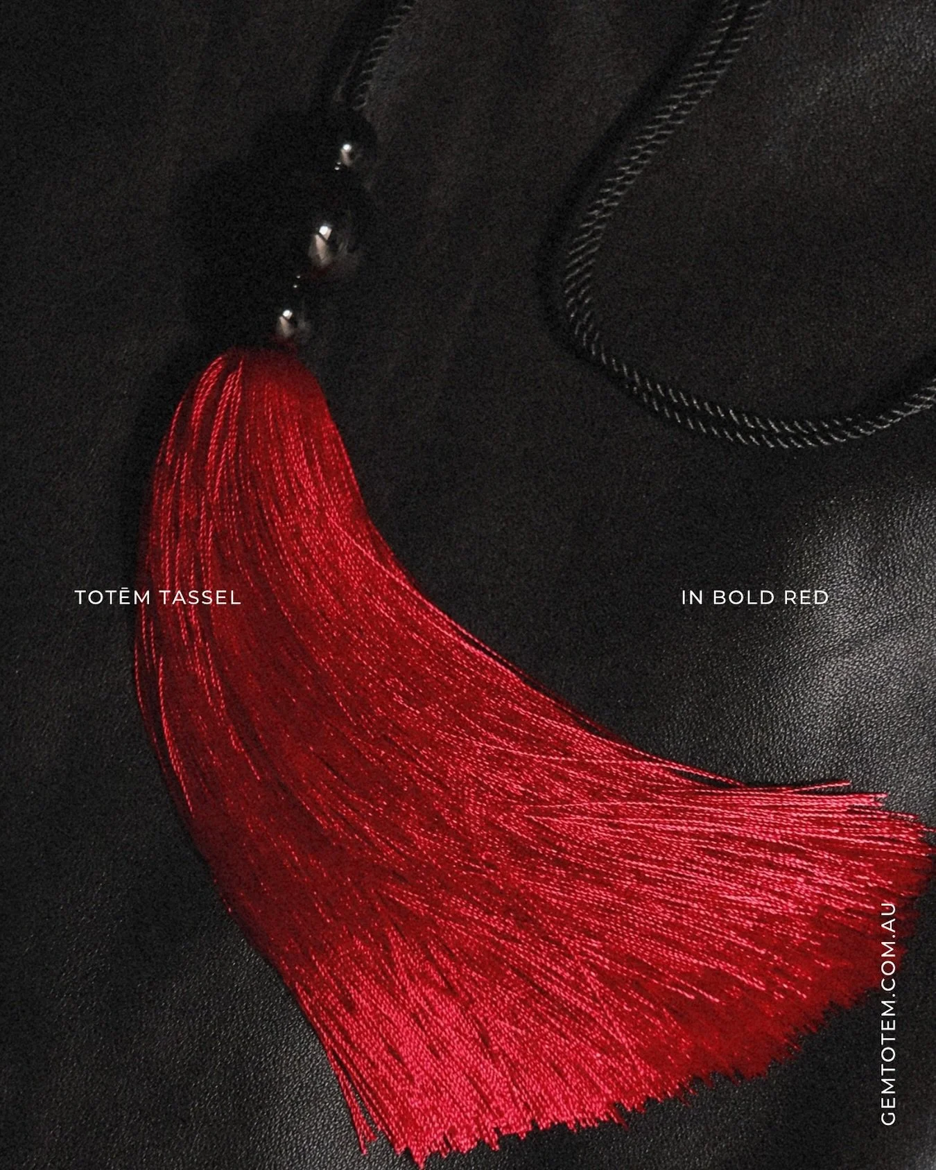 Introducing the Totem Tassel in striking red and sleek black onyx.