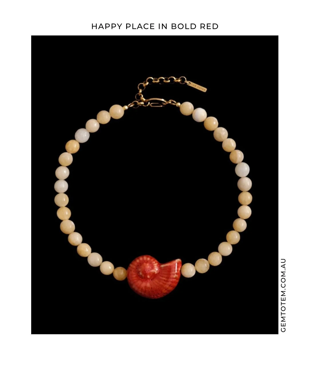 For when you need a little colour therapy. Happy Place necklace in bold red. Now with an extension chain for an adjustable fit.