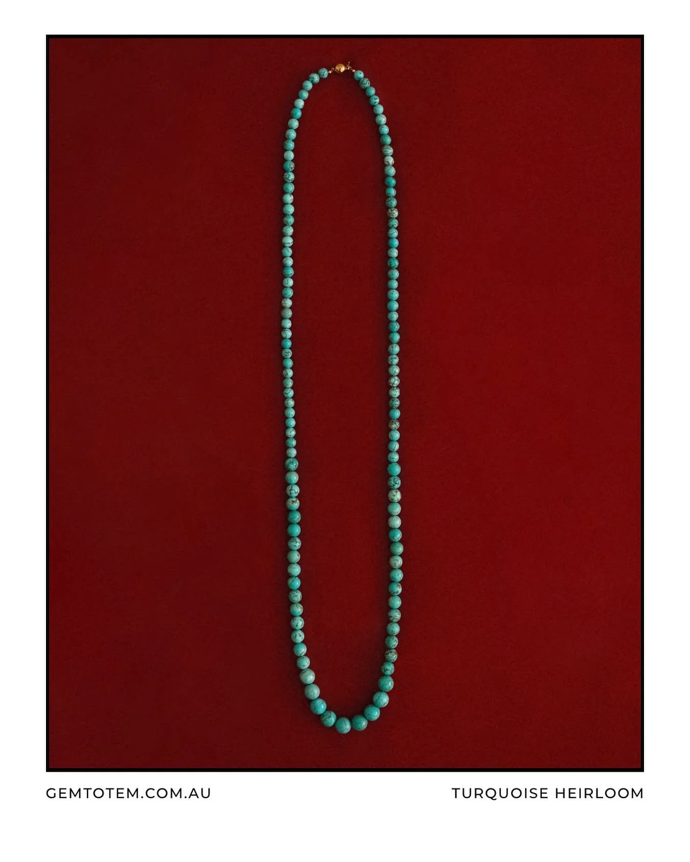 Turquoise Heirloom necklace. Nature&rsquo;s most beautiful blue, reimagined as a sautoir. Coming soon..