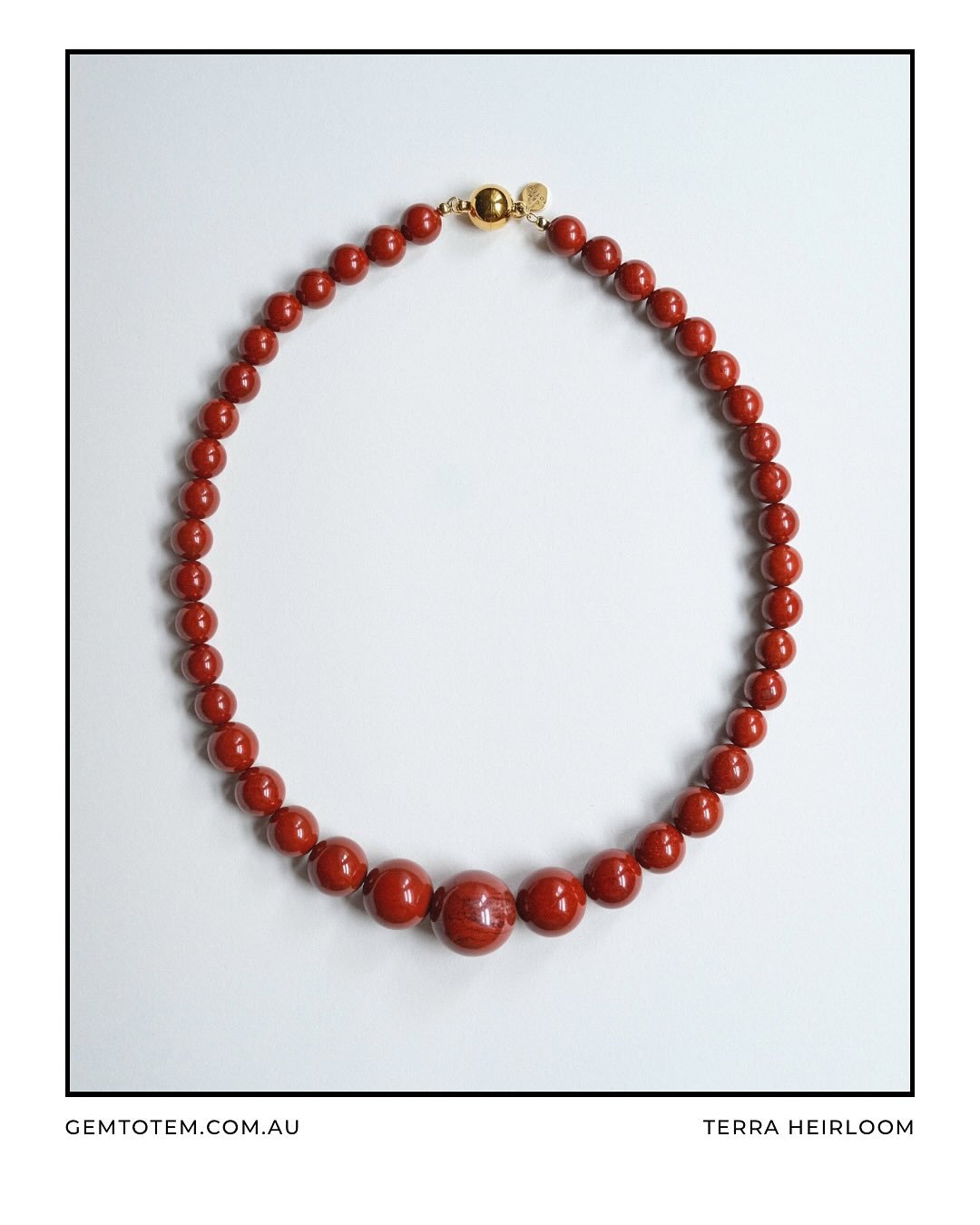 Terra Heirloom necklace. Earth&rsquo;s deep red terracotta tones, shaped into a gradient collar. Coming soon..
