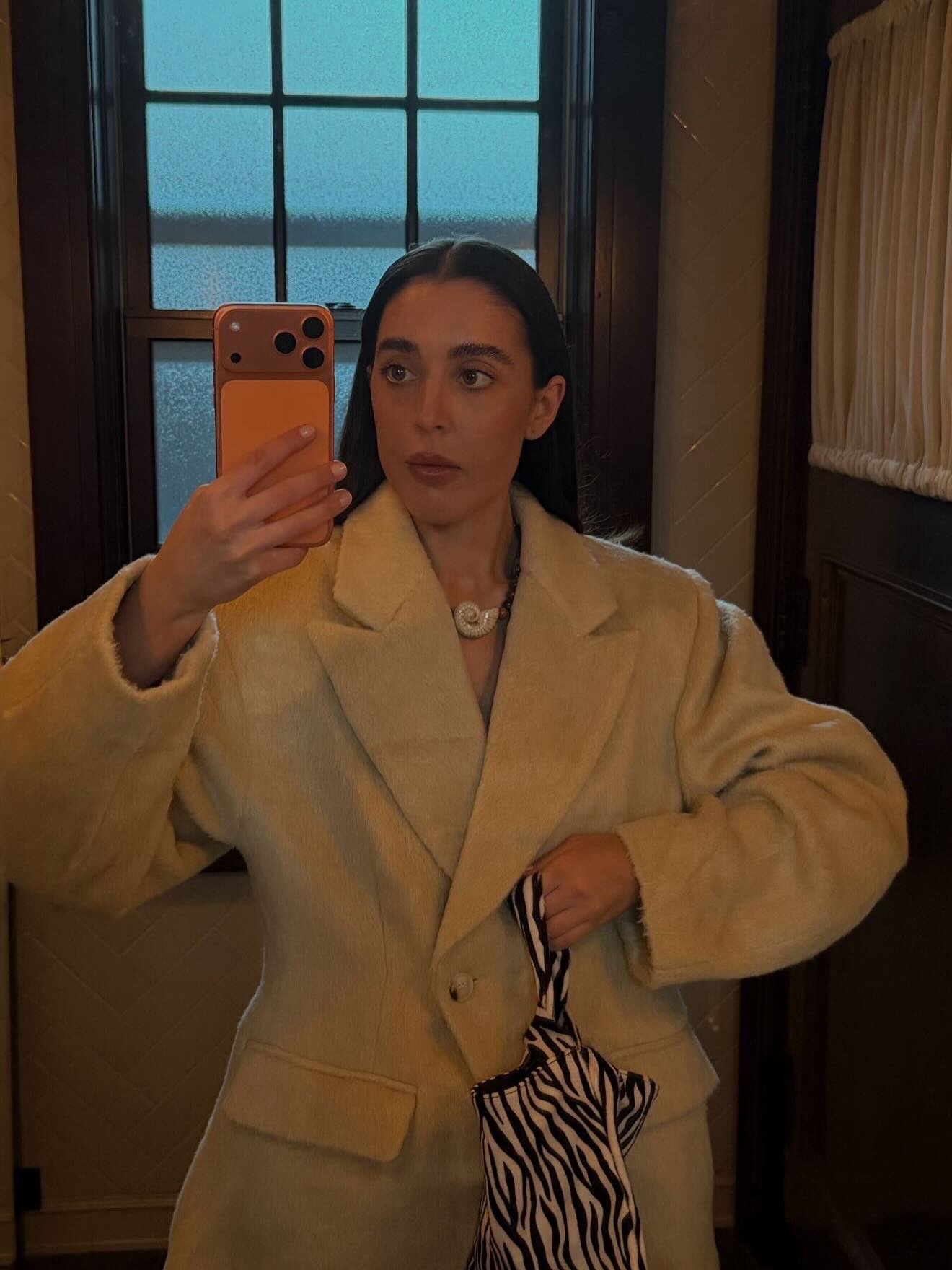 Happy Place necklace in cocoa styled by darling @anythingbuttnaked 🤎