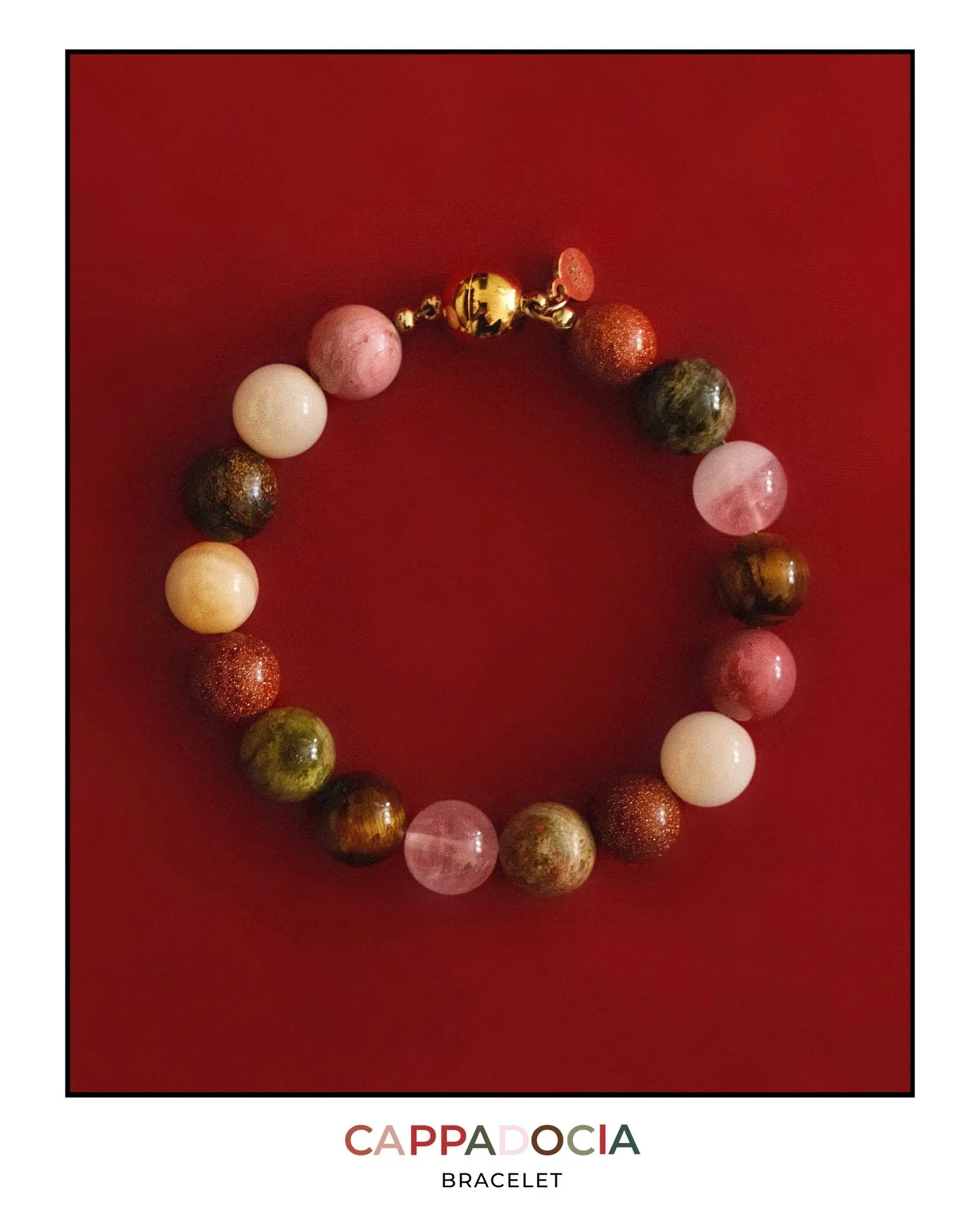 The Cappadocia bracelet was born from a conversation with one of our clients and muses, who dreamed of a piece in a joyful, sun-warmed palette: terracotta, soft pinks, and forest greens, while still feeling versatile and easy to wear every day.

From