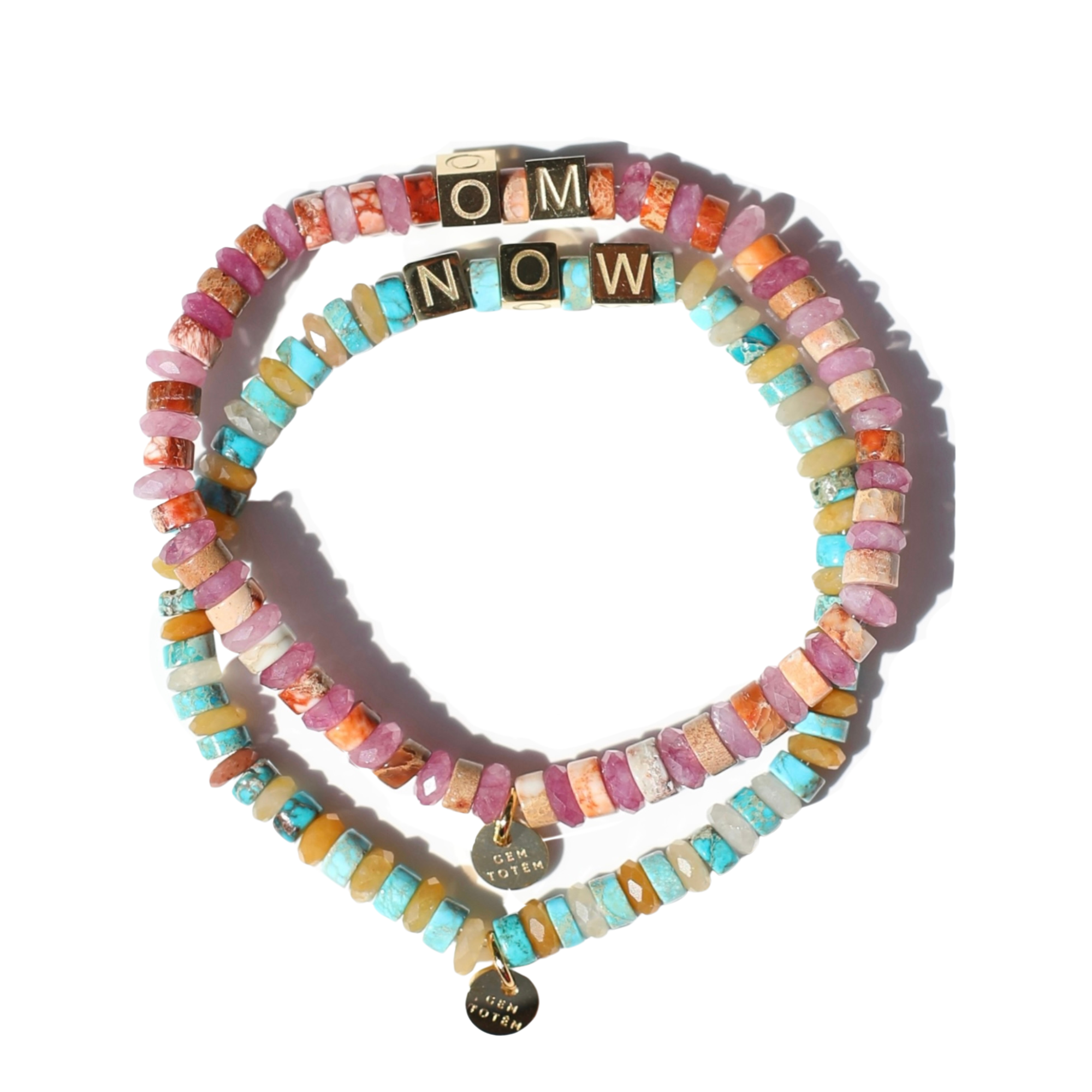 OM bracelet in jasper & tourmaline