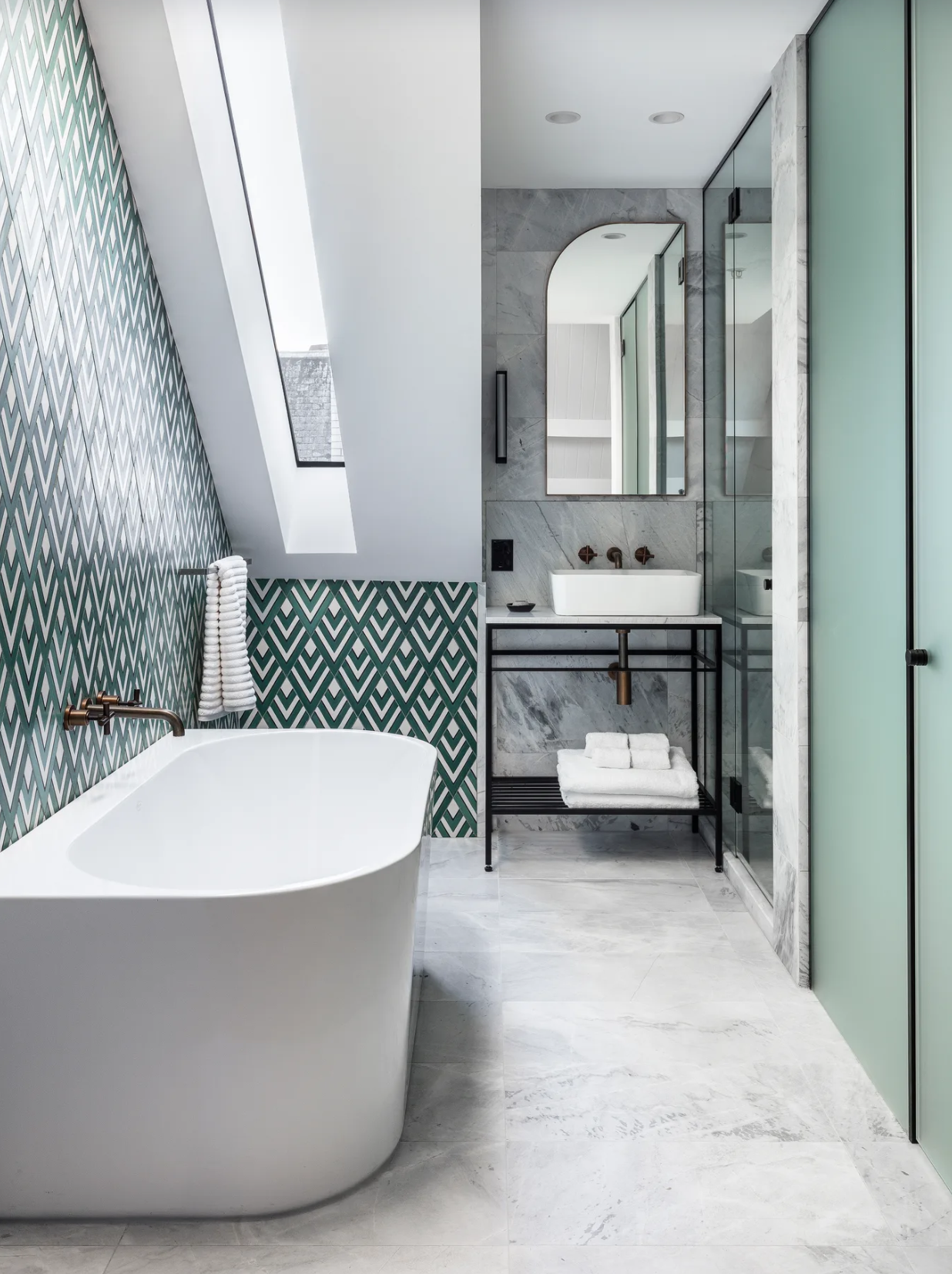 Bold Geometric Bathroom Tiles Make A Statement
