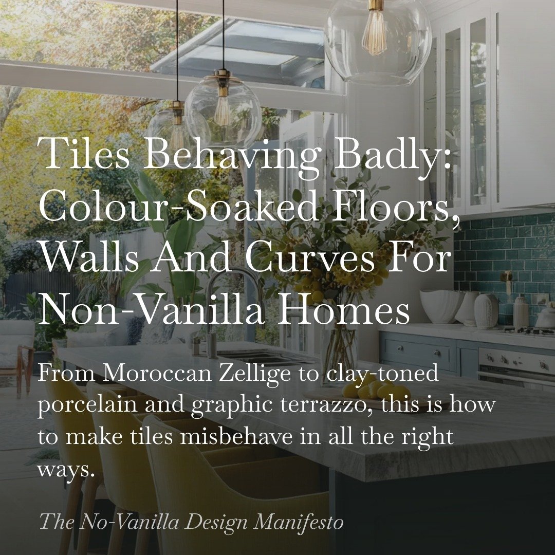 Forget &lsquo;just white subway&rsquo; &ndash; your tiles are either giving your home a pulse&hellip; or putting it in a coma.

Tiles are one of the only finishes that do structure, surface and mood in one hit. When clients tell me they want a &lsquo