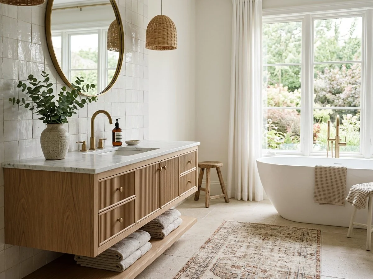 Tender Brutalist bathroom in calming tones, plush design interiors, adelaide.jpeg