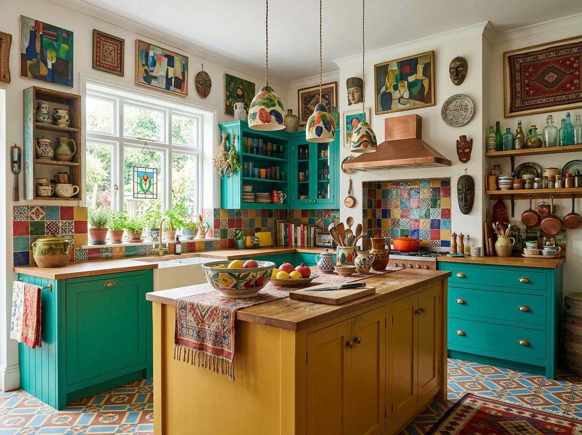 Kit Kemp kitchen Renegade Curator, full of colour, plush design interiors, adelaide.jpeg