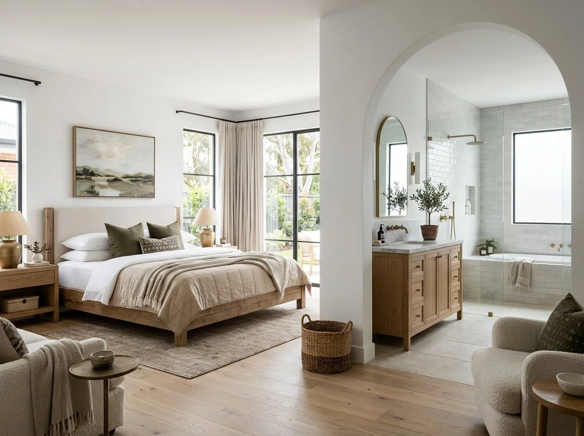casual and calm modern bedroom inspired by Studio McGee, plush design interiors, adelaide.jpeg