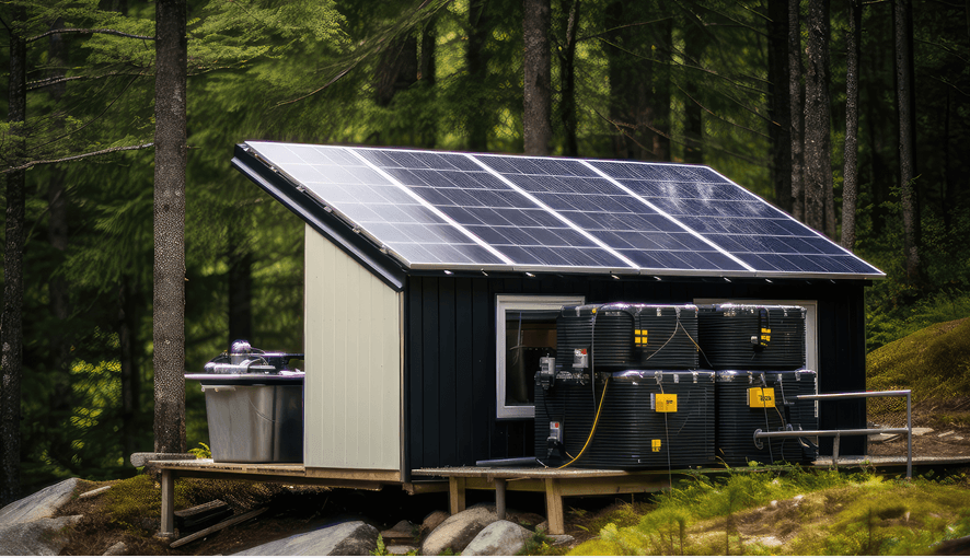 Dedicated Little Dwelling with Off Grid Solar Panels on Roof