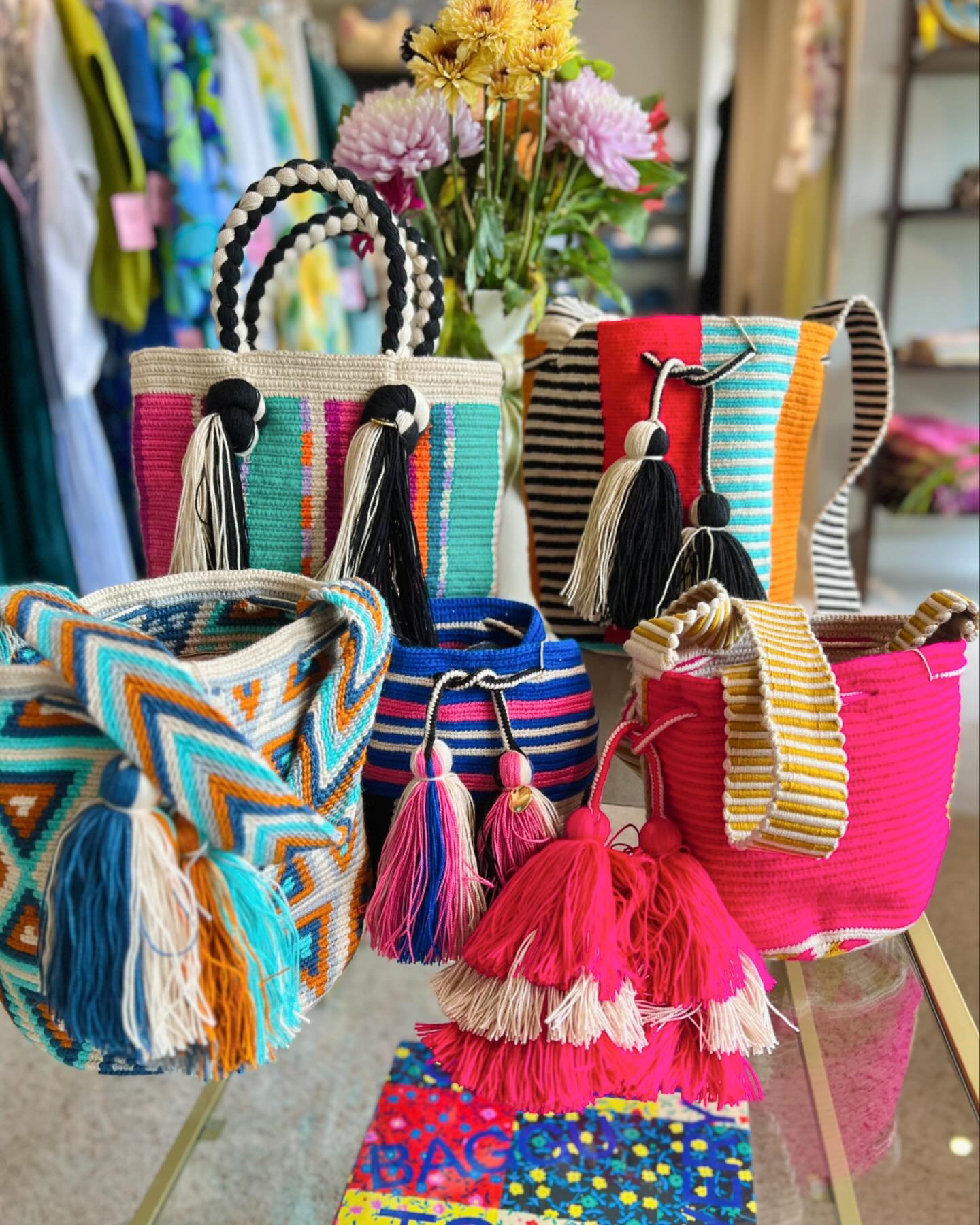 New summer handbags just hit the floor! These beauties are all one-of-a-kind and handmade by artisans in Columbia. It will be the perfect accessory to make you smile. 😊