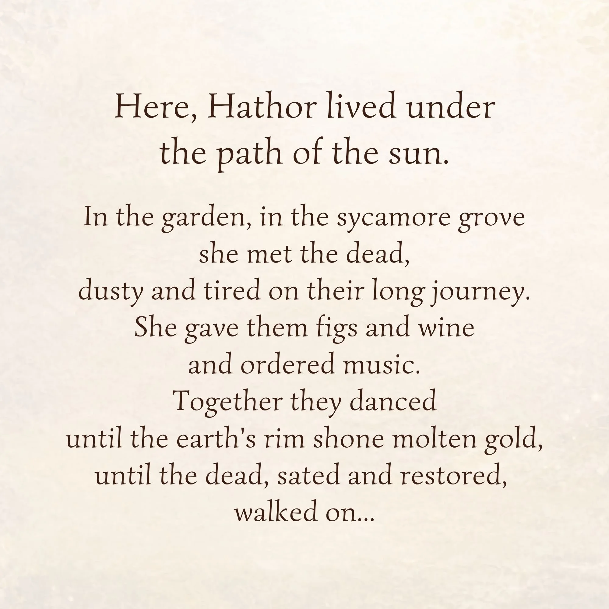 HATHOR from the anthology THE BEAUTIFUL FOOLISH REASON