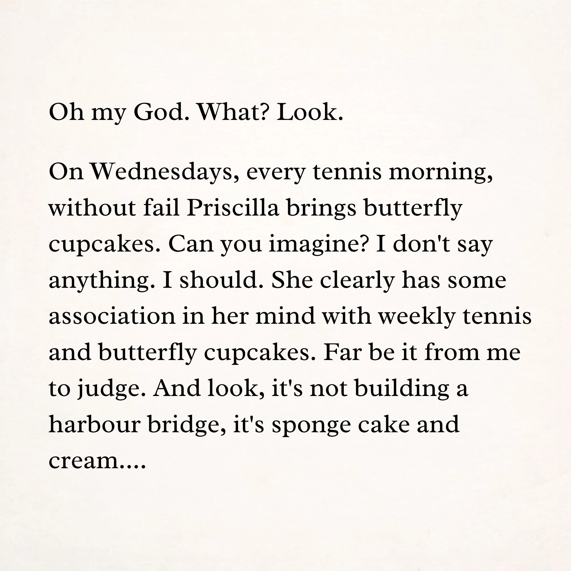 MARGOT'S MONOLOGUE from BUTTERFLY CUPCAKES