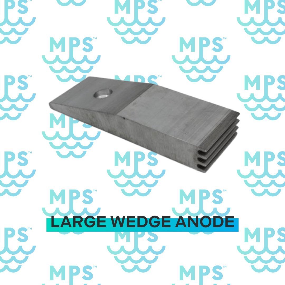 The Maddox Large Wedge anode is a single unit large anode with a tapered front edge, reducing drag, and is best for under hull mounting.