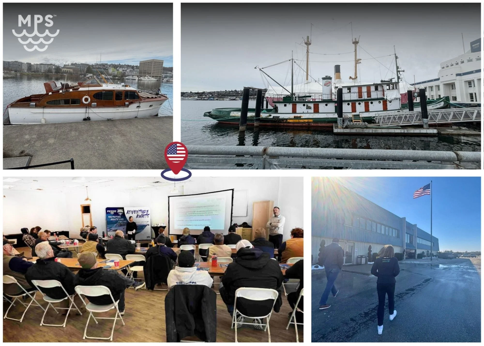 Marine Protection Systems team delivering marine corrosion protection training while visiting boats and partners across the United States