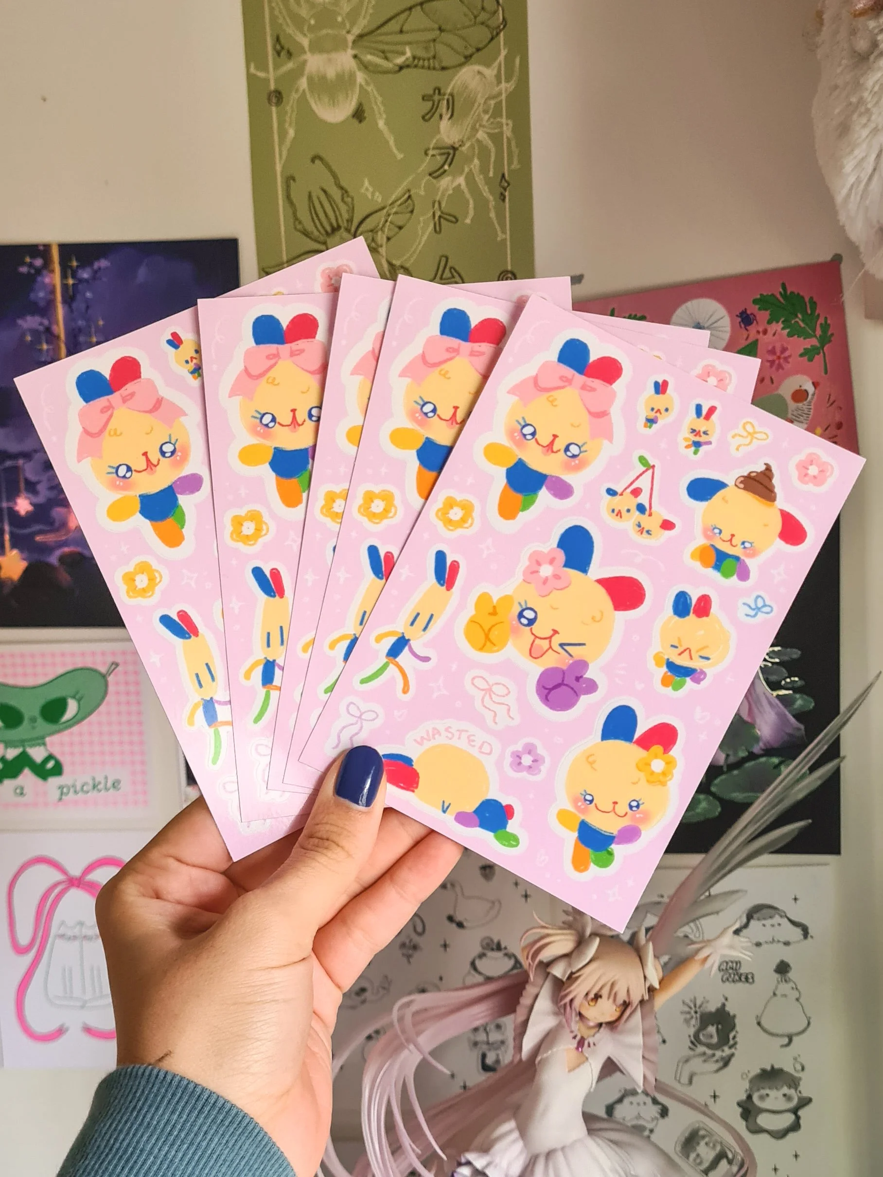 Rainbow Bunny Vinyl Sticker Sheet