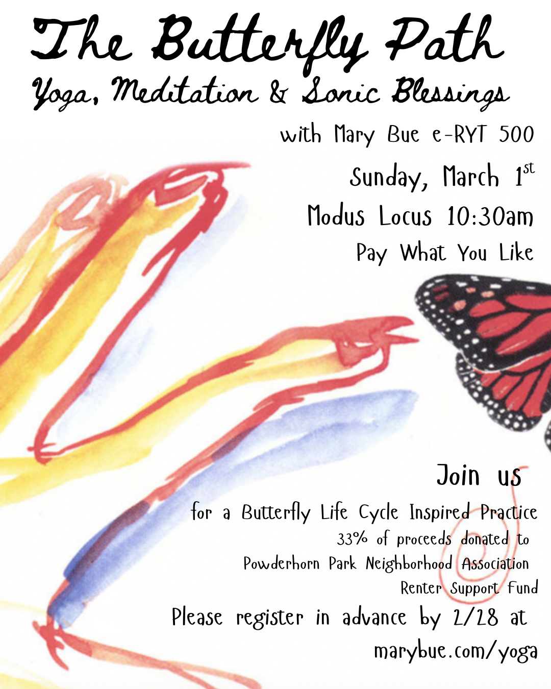 March 1st - Yoga at Modus Locus - The Butterfly Path