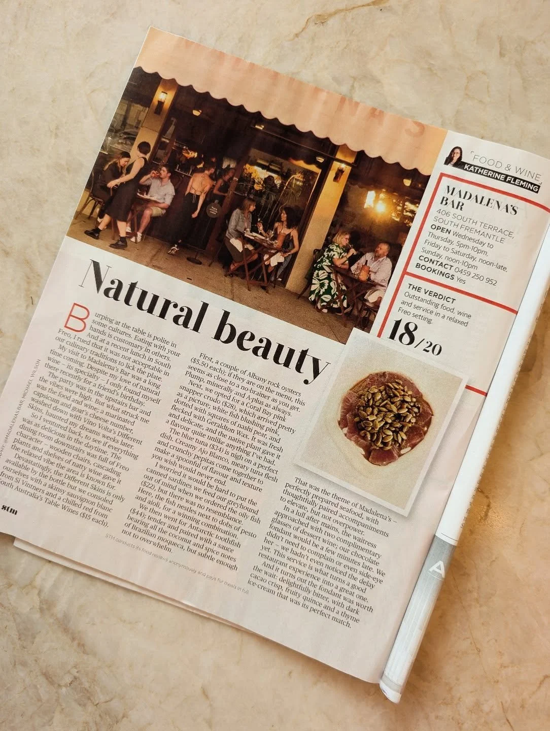 Six years deep and still feeling the love! ❤️
Thrilled to see this review in the STM magazine! Six years of Madalena's and we&rsquo;re stoked with an 18/20 score. So proud of our team for keeping the vibes high and the plates licked clean.
Bring on t