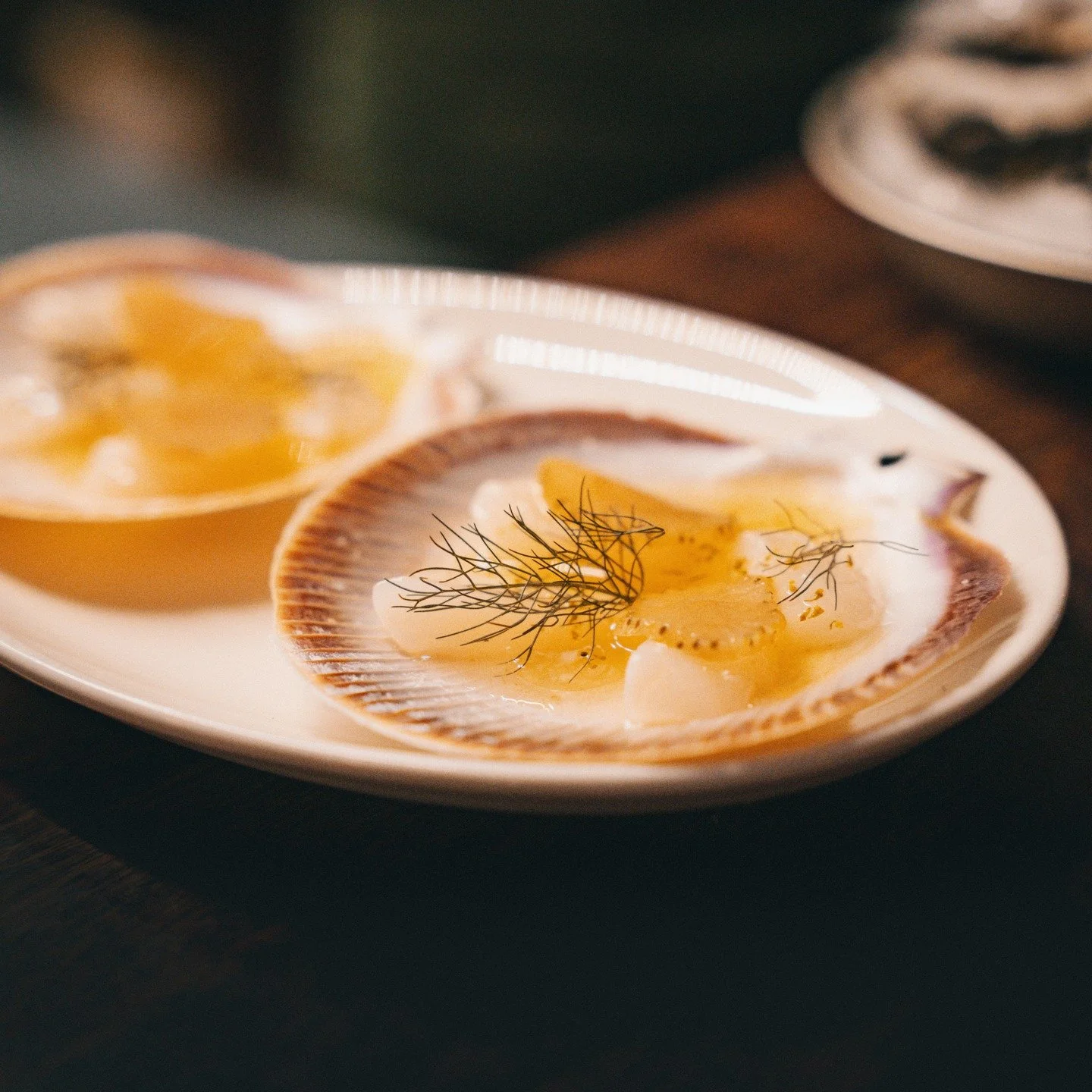 These are compulsory!
Abrolhos Islands scallop, yuzu kosho, green strawberry, fennel.