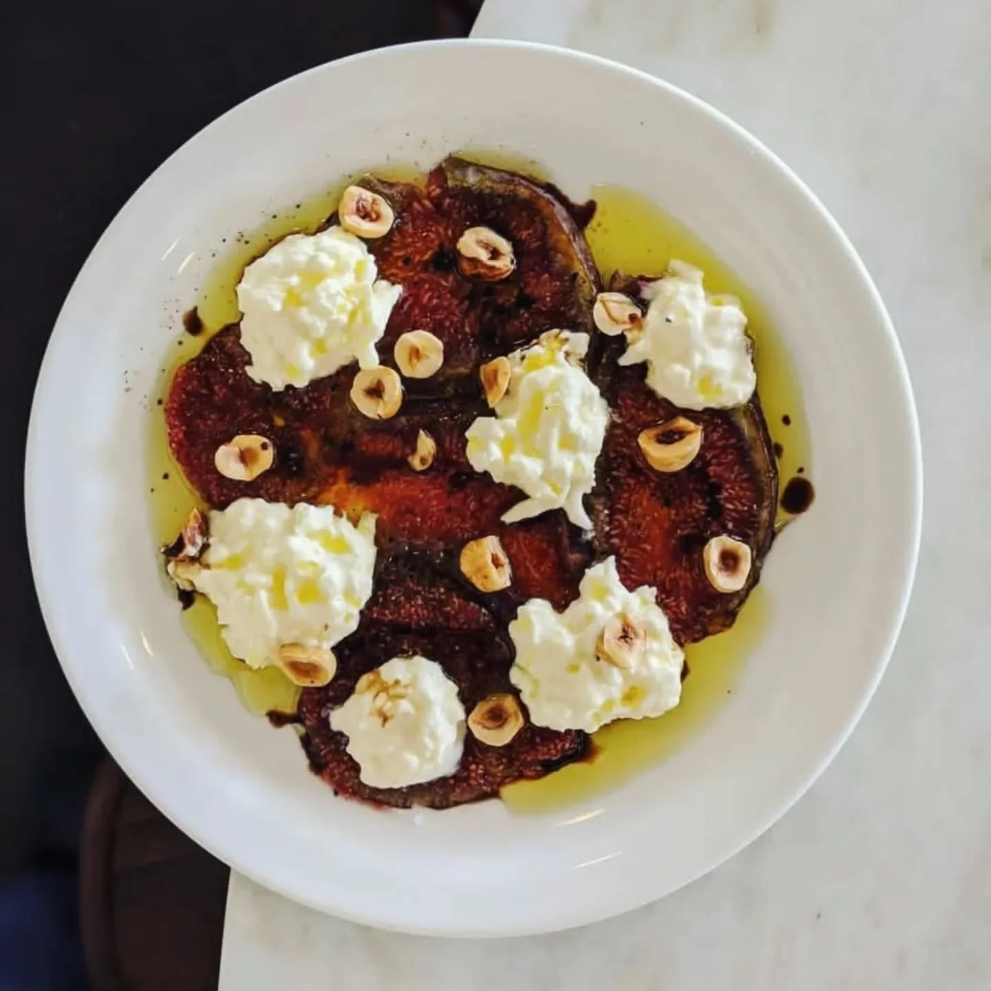 A summer favourite is back on the menu. 

Joel's Figs, stracciatella, hazelnut &amp; balsamic 🔥