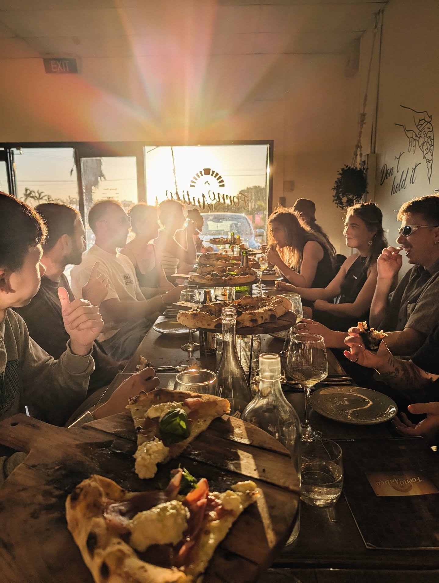 Hospo for hospo. 🤝🔥

Endlessly grateful for this group of humans and the energy they bring to every single service.

Celebrating the life we chose with good people and better pizza. 

Cheers to the team. 🥂