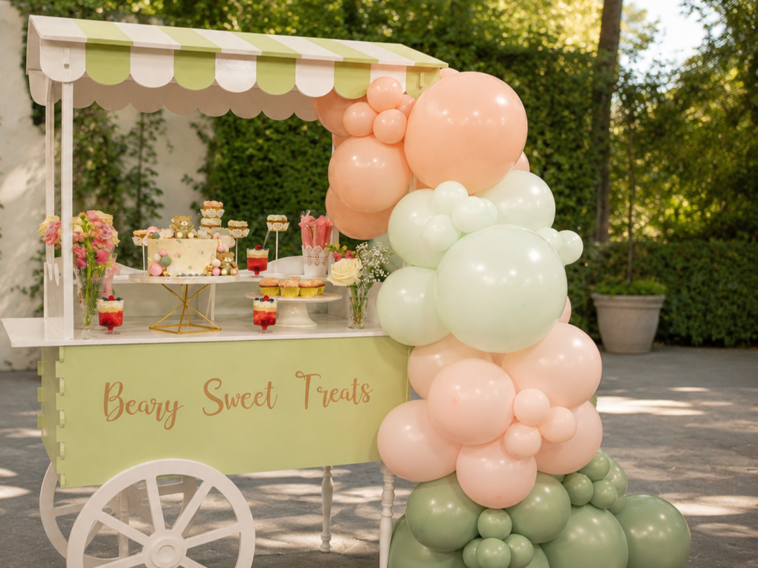 Candy cart sweets cart with balloons decoration