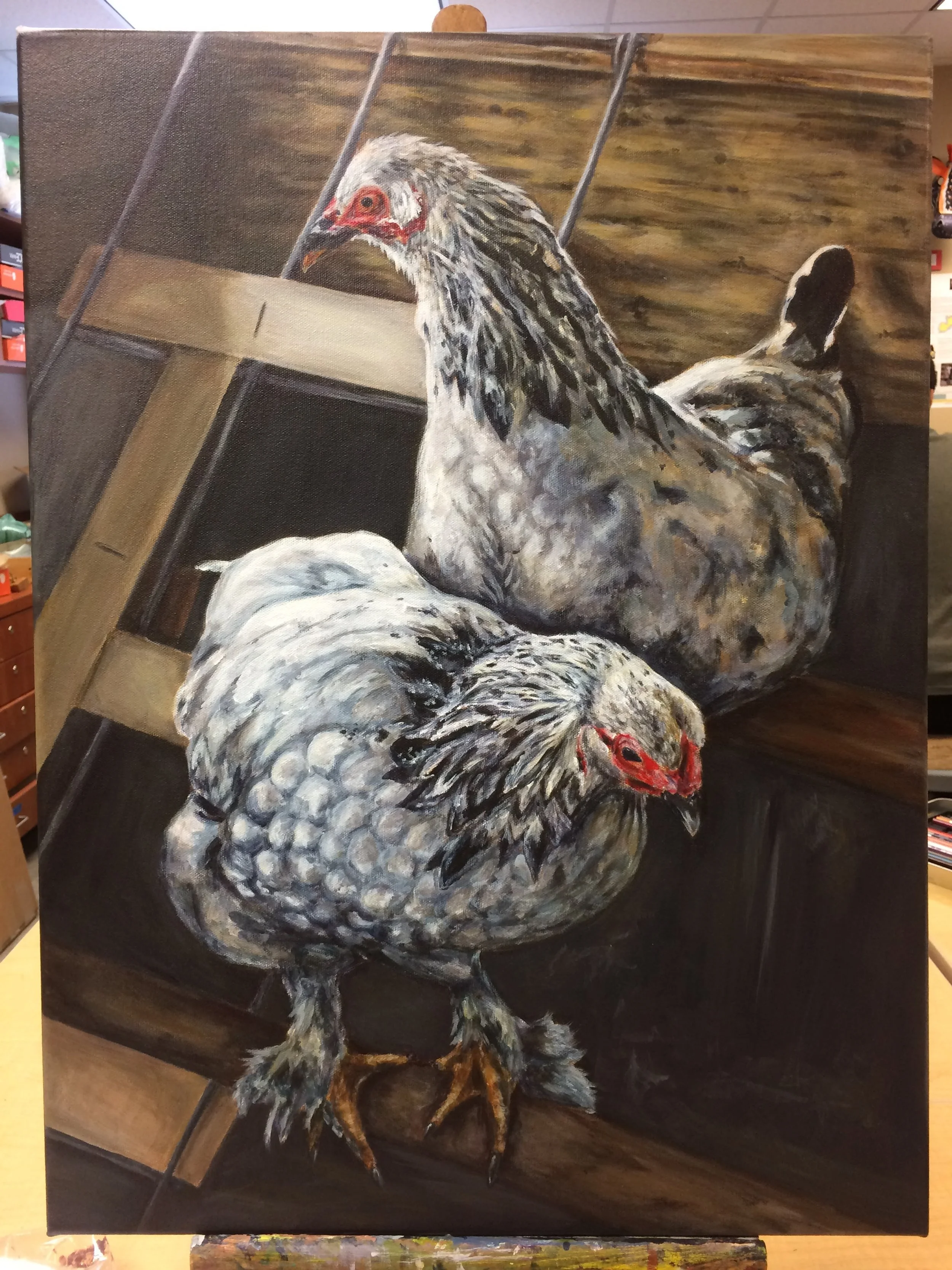 The Morning Collection (2016). Acrylic on canvas. Received the Special Merit award at the district level. Displayed at the Hayloft Gallery in NRG and auctioned at the Houston Livestock Show & Rodeo School Art Competition in 2017.