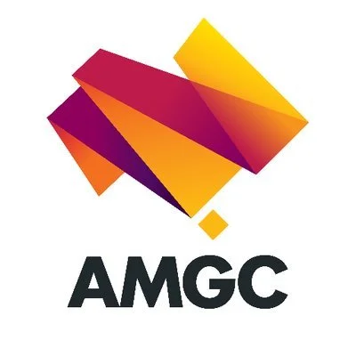 Colorful geometric logo with the letters 'AMGC' underneath.