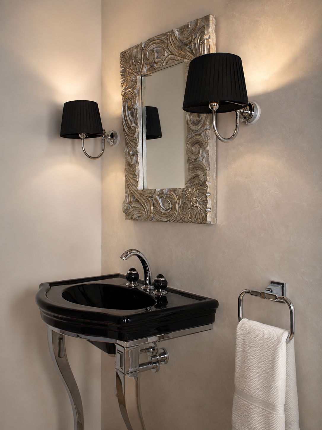 WC mit Waschtisch schwarz von Devon &Devon und THG Armaturen 