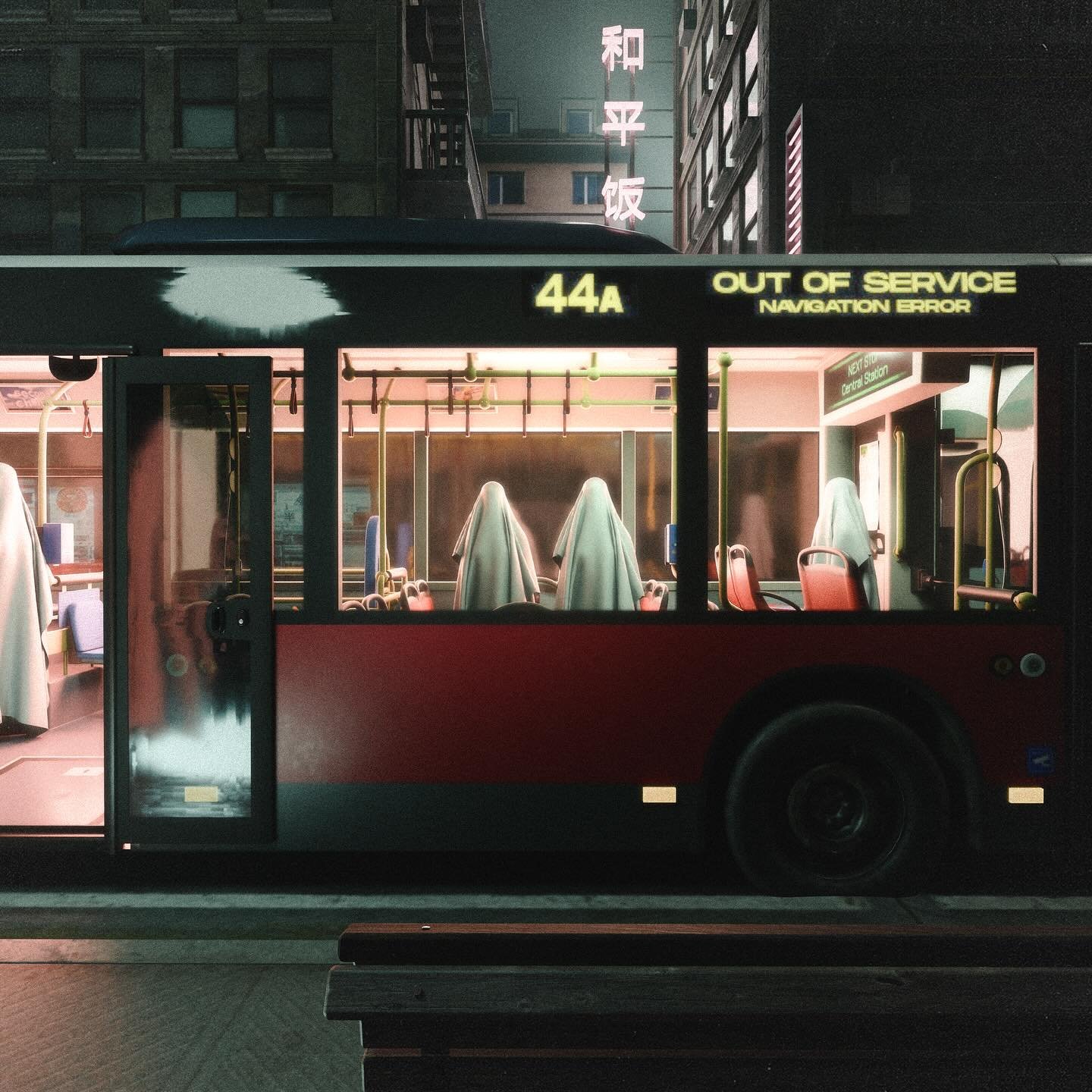 LAST BUS HOME?

I&rsquo;m back to posting more art lol, made this back in September, was super inspired by @skrillex Butterflies mv and my 2022 Halloween drip. 

Also reminds me of the time I&rsquo;d have to take the last bus back after university.

